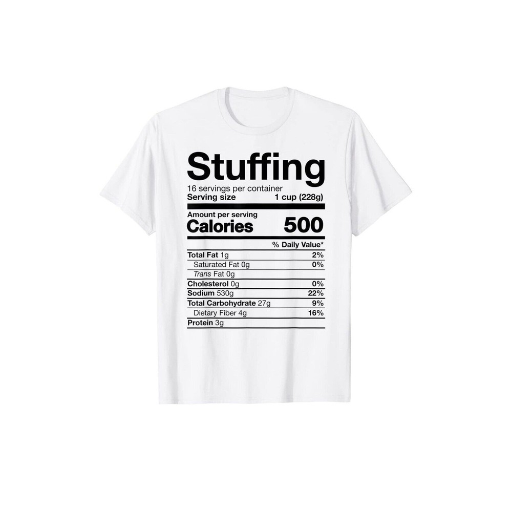 Stuffing Nutrition Funny Thanksgiving Men’s Costume T-Shirt. Size: L (D48)